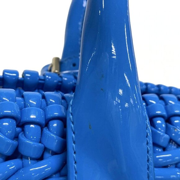 Auth BALENCIAGA Bistro XS Basket 671342 Blue Polyurethane Polyester Cotton - Picture 13 of 16